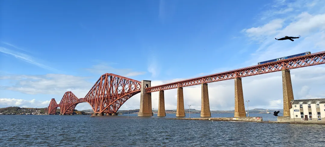 A train crossing the Forth Bridge, South Queensferry