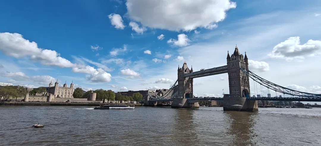 Tower Bridge and the Tower of London from the Thames