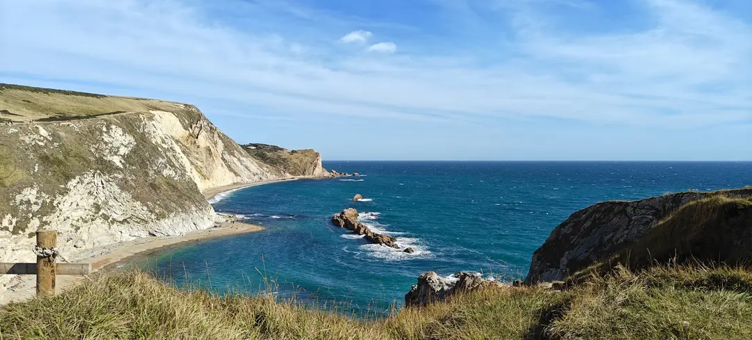 Man O'War Bay's chalk cliffs near Durdle Door, Dorset