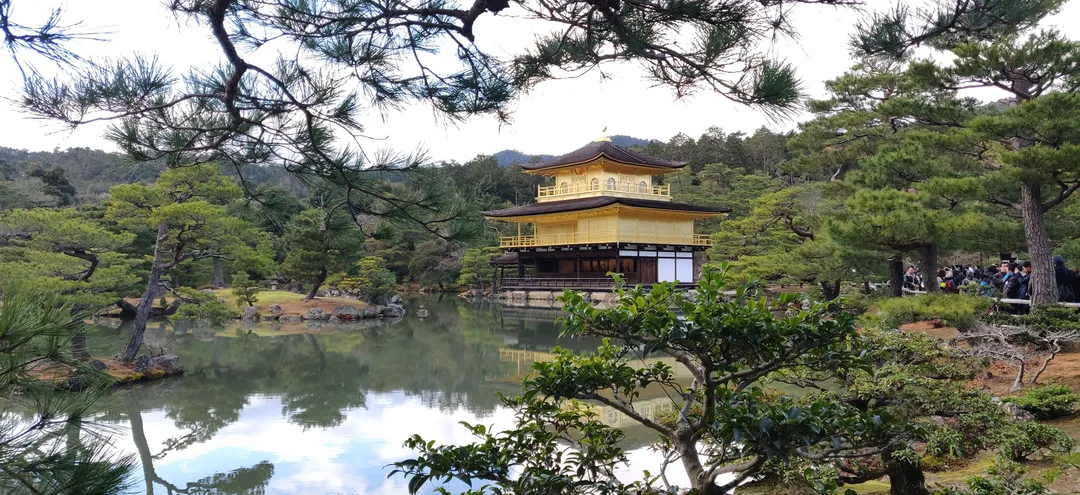 Kinkaku-ji, the Golden Pavilion, across its mirror pond